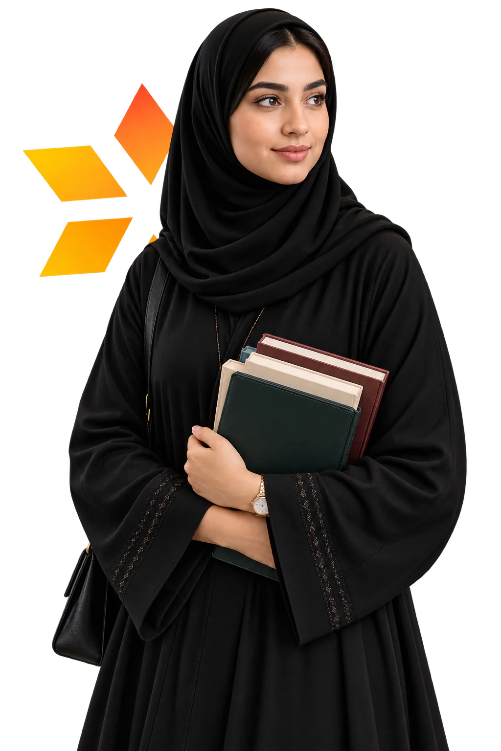 A student carrying academic books